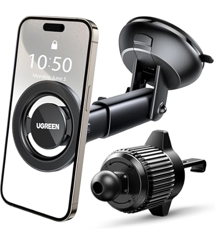 OQTIQ MagSafe Suction Cup Phone Mount For Car - 360° Rotation With Strong Magnetic Hold