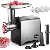 Yabano 3 in 1 Electric Meat Grinder Stainless Steel Meat Grinder with Sausage Filler, 3 Sanding Plates, Kubbe Attachment and