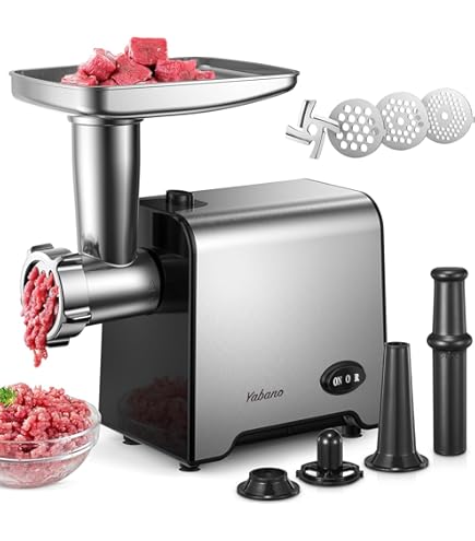 WUPYI2018 Electric Chopper with 3 Hole Discs, 2800 W, for Vegetables and Meat