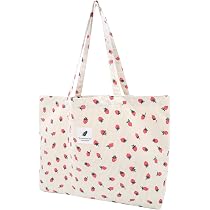 Cord Tasche Damen Umhängetasche, 45x42x12 Cm - Große Shopper Aus Kordstoff, Mit Reißverschluss - Für Arbeit, Einkauf, Reisen