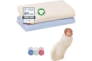 furora BABY maxi Lange Bebe 120x120 cm XXL GRAND, mousseline (très doux) en coton biologique: Oeko TEX 100, GOTS |Langes coton bébé, Mousselines emmaillotage - Lavable 60°, coton bebe change carre
