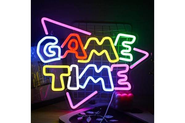 Game Time Neon Sign Para La Decoración De La Pared, Luces De Neón Más Grandes y Geniales Para Sala De Juegos, Dormitorio, Habitación De Niños, Bar En Casa, Zona De Juegos, Decoración De Fiesta