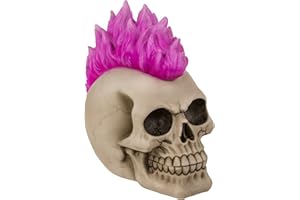 MIK FUNSHOPPING Hucha en forma de calavera (cráneo con iroquesa), color rosa neón