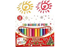 Bubble Pen för barn, 12 färger, konstmarkörer och 3D-bubbelritset