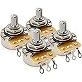 CTS 450 Series A250K Split Shaft Fine 24-Splines Pot Audio Taper Potentiometer for Electric Guitar Bass, 10% Tolerance (Set of 4)