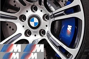 AUFGEKLEBT Lot de 4 autocollants pour étrier de frein - Bandes blanches - Résistants à la chaleur, aux intempéries et aux UV - Performance - Autocollants de tuning - Pour sport automobile - Course (blanc)