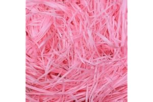 JIEDDEY Paglia per Cesti,100 Grammi Carta Velina Sminuzzata per Confezione Regalo Riempimento Cesto Carta Tagliuzzata Naturale Rafia per Imballaggio Regalo e Cestini Ripieno Rosa