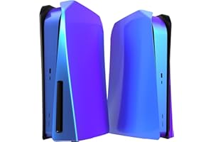eXtremeRate eXcover Chameleon Purple Blue Górna Dolna Pokrywa Kompatybilna z ps5 Console Disc Edition, Wymiana Płyta Czołowa Backplate Shell Powłoka Kompatybilna z ps5 Wersja Disc Disc—Bez Konsola