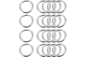 sourcing map Stainless Steel O Rings, Multi-Purpose Metal Welded O-rings Round Rings for Hardware Luggage Accessories