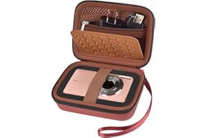 BOOBOWL Torba na aparat cyfrowy VOXPAN dla początkujących, 8-krotny zoom cyfrowy HD, aparat cyfrowy 21 MP, 1080P HD, 2,7-calowy kompaktowy aparat fotograficzny, tylko małe pudełko do przechowywania, brązowy