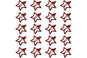 JDIEOQA Lot de 20 barrettes à cheveux mignonnes et cool à la mode rouge étoile Barrettes Accessoires pour femmes filles Côté pour femmes Décoration pour femmes