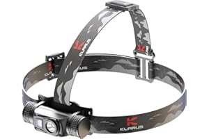klarus HL1 Lampada frontale ricaricabile a LED 1200 lumen, 7 modalità 100 ore di autonomia, lampada frontale a LED impermeabile IPX6 per corsa, campeggio, escursionismo, cac