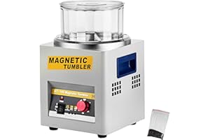 VEVOR Lucidatrice Magnetica per Gioielli Kt-185, Lucidatrice Rotativa per Gioielli 180mm, Lucidatrice Professionale a Tamburo Rotante con Rotazione Bidirezionale 2000 RPM, per Metallo Leggero