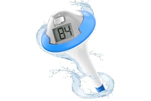 BALDR Pool Thermometer Rechargeable, 180 Days From 1 Charge, No Need to Replace Batteries, with IPX7 Waterproofing and Digital Display Easy to Read, Suitable for Swimming Pools, Spa Tubs, Ice Bath