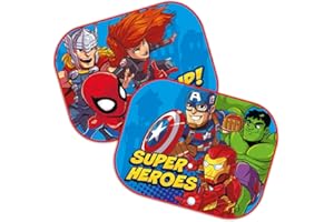 Theonoi 2 x car sun protection curtains, side window sun visor, selectable: Mickey - Cars - Starwars Winnie/UV Protection Gift Boys (Avengers)