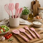 Pikas Silikon Spatula Seti 5&rsquo;li - &Ccedil;ırpıcılı, Yapışmaz Tava Uyumlu, Isıya Dayanıklı Mutfak Seti (Pembe)