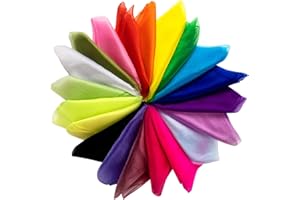 BLISSIQUEE Pack of 20 Juggling Cloths 60 x 60 cm Chiffon Cloths Sensory Play Colourful Cloths for Activities Children's Show Dancing Juggling and Sensory Accessories Decoration