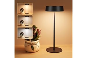 Suright Lámpara de Mesa Solar Sin Cable, Lámpara de Noche Recargable con Energía Solar y USB-C, 3 Modos de Color, Brillo Ajustable, IP65 Resistente al Agua para Uso en Interiores y Exteriores