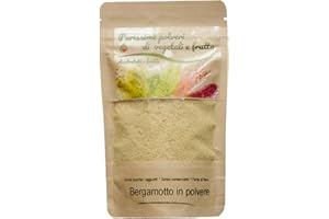 Biocal® - Polvere di bergamotto naturale disidratata per dolci, tè e bevande, ideale per aromatizzare ricette gourmet, infusi e cocktail agrumati, 100% Made in Italy e senza zuccheri aggiunti - 80g