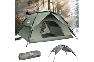 Mimajor Camping Tent Pop Up - Automatic Pop-Up 2-3 Man Tent Instant Tents Waterproof & Windproof Dome Tents, 2 in 1 Double Layers Easy Setup for Camping Hiking Backpacking Traveling