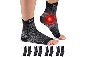 HUEGLO 4Paar Sprunggelenkbandage Orthopädische Kompressionssocken Neuropathie Knöchelbandage Arthritis Achillessehne Bandage Plantarfasziitis Fussbandagen Sprunggelenk Sport,Plantar Fasciitis Socks
