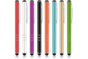 Yizhet Stylet Universel à écran tactile Compatible avec iPhone, Samsung et Tous Les appareils capacitifs à écran tactile Version Clip Design (8 pièces) 8 pièces 3-Ring Version