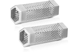 HERCHR 2 Pack Pellet Smoker Tube,Smoker Tube 6 Inch,Stainless Steel Smoke Tube for Pellets Smoker,Portable Barbecue Smoke Generator Cold Hot Smoking Tube for Any Electric Gas Charcoal Grill or Smoker