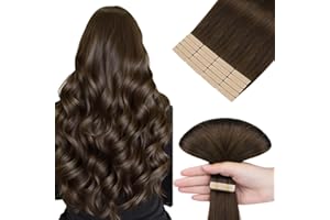 ‎HOTBANANA hotbanana Tape in Extensions Echthaar, 55cm Tape Extensions Echthaar 22 Zoll 20 Stück 50g Schokoladenbraun Echthaar Extensions Tape Gerade Remy Echthaar Tape Extensions