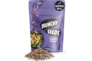 MUNCHY SEEDS Savoury Sprinkles Snack Toasted Tamari 125g Sunflower Seeds Pumpkin Seeds Sesame Seeds Sprinkle on Salads,Soups,Savoury Dishes,Vegan, Omega 3 Fatty Acids,Protein,Fibre Vitamin E