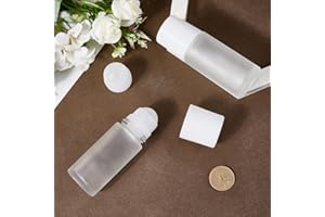 GORGECRAFT 50ml Flacon Roll on Vide 2pcs flacon Roller en Verre Dépoli pour Huiles Essentielles Flacon Déodorant Vide Contenant Anti Fuite Rechargeable Échantillons de Voyage Cosmétiques Parfums