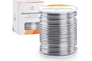 Mocraft Ø2mm Aluminiumdraht Silber 50m,1 Rollen Aluminium Schmuckdraht, Blumendraht,Craft Draht Schmuck Alu-Draht Rolle für DIY Basteln,Modellieren,Floristik,Hochzeitdeko