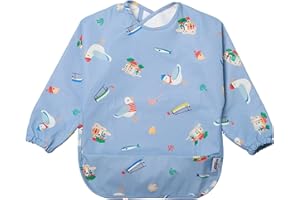 BABATÉ Kids - Baberos bebe impermeables con mangas, Babero mangas impermeable, Babero con mangas, Babero BLW impermeable manga larga, Babetes Impermeável Bebe