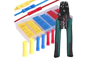 Shengbowi Wire Connectors Assortment Kit Crimper Stripper Crimping Tool 22-10 AWG Insulated Electrical Automotive Straight Splice Wiring Crimp Terminals