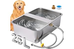 MASXIRCH Abbeveratoio Automatico per Cani, Ciotola per Cucciolo in Acciaio Inox Da 25 Litri, Abbeveratoio per Animali Domestici, Distributore Automatico di Acqua per Cani di Grossa Taglia Polli Bovini Pecore