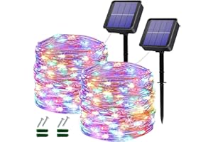 OREUNIK Solar Christmas Lights Outdoor, 2 Pack Total 240LED Garden Solar String Lights,Waterproof Solar Fairy Lights 40Ft 8 Modes Decoration Solar Lights for Garden,Patio,Party,Wedding,Christmas(Colorful)
