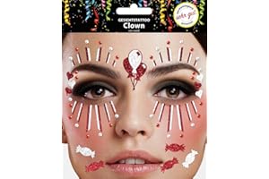 ‎BOCK OP KÖLLE Gesichts-Tattoo Kölle Alaaf Karneval Köln 1.FC Brings Dom Zunge Wappen (Clown rot/weiss)