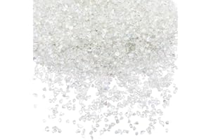 SUNNYCLUE 1 boîte de 200 g de Verre Concassé, Morceaux de Verre Brisé, Éclats de Cristal Irréguliers, Flocons Transparents, Petits Flocons Épais, Paillettes pour Nail Art, Résine, Artisanat, Remplissa