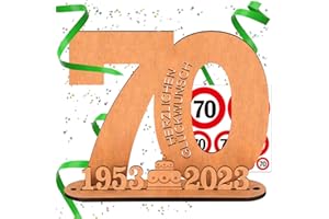 SOPALMY Holz-Schild Gästebuch - Geburtstag Frauen & Männer Holz für Schild Gästebuch mit Ständer und Kerzenhalter Deko Geburtstagsgeschenk (70)