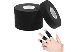 AIYORSE 4 Rolls Finger Tape, Extra Strong Adhesive 0.6-Inch x 32-feet Athletic Tape for Fingers, Hands, & Toes, Rock Climbing Tape, Skin-Friendly Sports Tape for Outdoor Sports Climbing Football (Black)