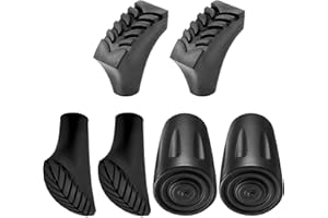 LEMLIN Lot de 6 tampons en caoutchouc pour bâtons de randonnée, bâtons de marche nordique, embouts en caoutchouc pour bâtons de randonnée, capsule de béquille antidérapante, tampon de rechange en caoutchouc