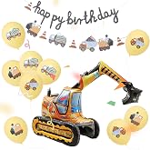 Excavator Birthday Decoration 11 Pieces | Excavator Balloons, Latex Balloons for Vehicles Construction, Decoration for Party