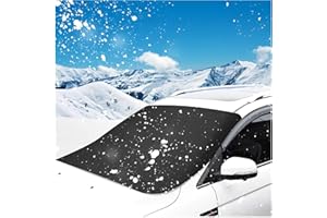 AMSNINK Windschutzscheibenabdeckung, Frontscheibenabdeckung Winter, Magnet Fixierung Faltbare Auto Abdeckung Winter, Autoabdeckung Winter, Scheibenabdeckung Auto Winter 145 X 125cm