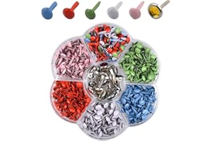 CHANGRONGSHENG 320 Pcs Split Pins Scrapbooking Brads Round Colorful Metal Pastel Craft Brads Paper Fasteners for Craft DIY Stamping Home School Office 5-8 cm