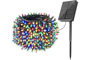 AMZXART Luces Solares Led Exterior Jardin, 22 m, 200 LED, Luces Solares Para Decoración Navideña, 8 Modos Luces Exterior Navidad, Decoración de Navidad, IP65, Resistente al Agua, Para Balcón