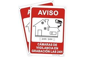BLAZEVIDEO 2 Piezas Cartel de Señal de Videovigilancia Señal de Advertencia Señal de Aluminio para Exteriores Señales de Alarma