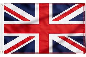 WOILTRYN Union Jack Flags 5ft x 3ft - Sewn Stripes Double Sided Heavy Duty British Flag, UK Flag Sewn Oxford Fabric with Brass Eyelets for Party Outdoors Indoors Garden Decorations
