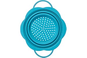 Kochblume Faltsieb M | Premium-Silikon | Hitzebeständig | Spülmaschinenfest | Platzsparend | Farbe: türkis