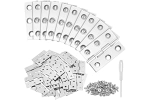 YONGQING 30 sztuk zawiasów ze stali nierdzewnej z 180 śrubami, 44 mm × 32 mm, zawiasy składane do drzwi, okien, zawiasów meblowych, drzwi z śrubokrętem krzyżowym