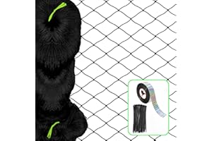 LUKYLUM Vogelschutznetz 7,5x15m, Vogelnetz Feinmaschig 5cm Masche mit Vogelband Vogelabwehr, Hühnernetz Teichnetz Obstbaumnetz Gartennetz Katzennetz Taubennetz, Netz für Hühnergehege Balkon Dach