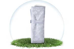 Hinzling Wickelunterlage für Unterwegs - Botanical Graphite - Abwaschbare, Schadstofffreie, Nachhaltige und Moderne Unterlage - Must-Have Baby Reise Zubehör
